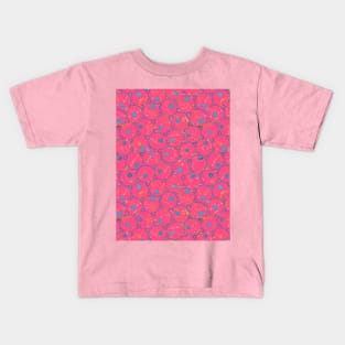 Circles Hot Pink pattern Kids T-Shirt